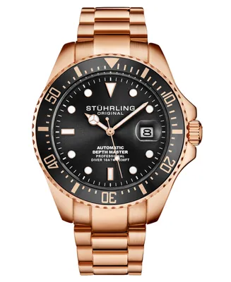 Men's Depthmaster Rose Gold-Tone Stainless Steel Link Bracelet Watch 43mm