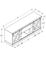 Tv Stand with 2 Barn-Style Sliding Doors