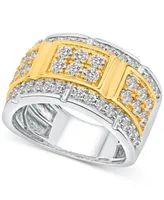 Men's Diamond Ring (2 ct. t.w.) in Two-Tone 10k Gold & White Gold