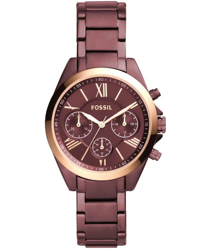 Fossil Women's Modern Courier Chronograph Wine Stainless Steel Watch 36mm