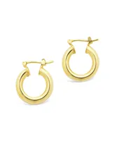 Women's Chunky Tube Plated Hoop Earrings, 75