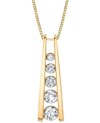 Sirena Diamond Graduated Ladder 18" Pendant Necklace (1/2 ct. t.w.) in 14k Gold