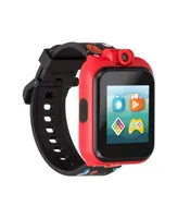 Kid's Playzoom Black Sports Print Tpu Strap Smart Watch with Headphones Set 41mm