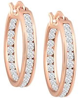 Giani Bernini Small Cubic Zirconia Inside Out Hoop Earrings Sterling Silver, 0.75", Created for Macy's