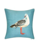 Watercolor Seagull Decorative Pillow, 18x18