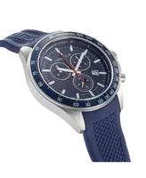 Nautica Men's Analog Blue Silicone Strap Watch 46 mm