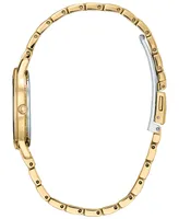 Disney by Citizen Eco-Drive Women's Belle Gold-Tone Stainless Steel Bracelet Watch 30mm - Gold