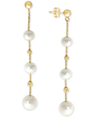 Effy Cultured Freshwater Pearl (5-8mm) Linear Drop Earrings in 14k Gold