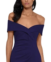 Xscape Off-The-Shoulder Ruched Gown