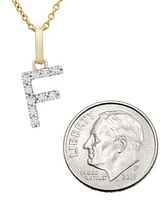 Diamond Initial Pendant Necklace (1/10 ct. t.w.) in 14k Gold, 17" + 1" Extender