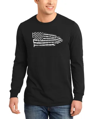 Men's Pledge of Allegiance Flag Word Art Long Sleeve T-shirt