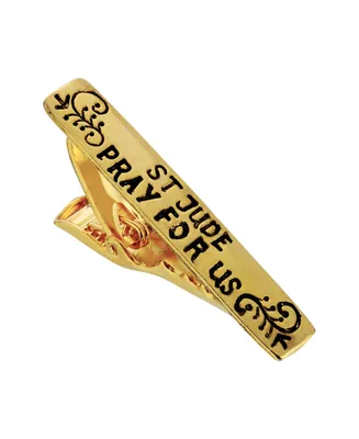 14K Gold-Dipped St. Jude "Pray For Us" Tie Bar Clip - Gold