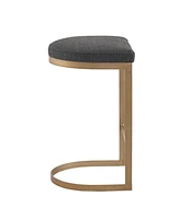 Madison Park Maison 25"H Modern Backless Metal Counter Stool with Cushioned Seat, Fully Assembled