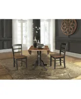 42" Dual Drop Leaf Pedestal Dining Table with Madrid Ladderback Chairs