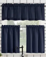 No. 918 Martine Microfiber Semi-Sheer Rod Pocket Kitchen Curtain Valance and Tiers Set