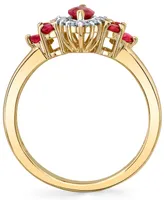 Ruby (7/8 ct. t.w.) & Diamond (1/8 ct. t.w.) Ring in 10k Gold