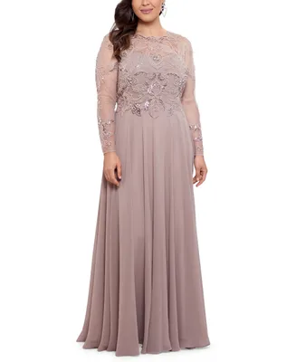 Xscape Plus Embellished Illusion Gown