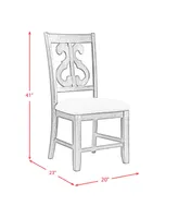 Picket House Furnishings Stanford Wooden Swirl Back Side Chair Set