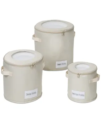 Honey Can Do Round Dinnerware Storage Boxes, Set of 3