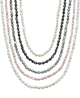 Cultured Freshwater Baroque Pearl (7-8mm) 54" Endless Necklace (Also Pink & White Pearls)