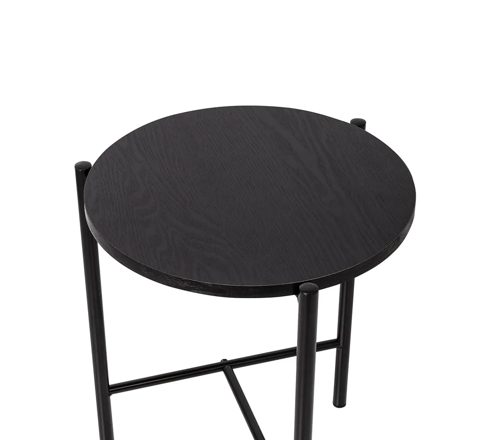 Honey Can Do Round Side Table with T-Pattern Base