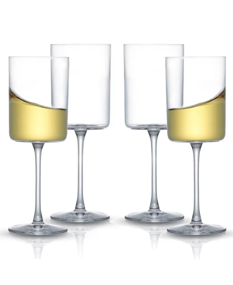 JoyJolt Claire White Wine Glasses, Set of 4 - Clear