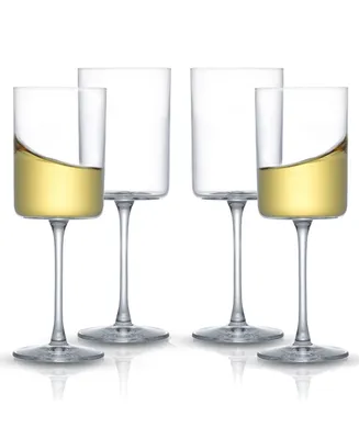 JoyJolt Claire White Wine Glasses, Set of 4