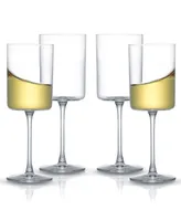 JoyJolt Claire White Wine Glasses, Set of 4