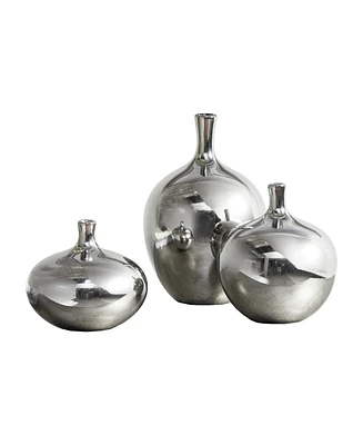 Madison Park Signature Ansen Metallic Vase, 3 Piece Set - Silver