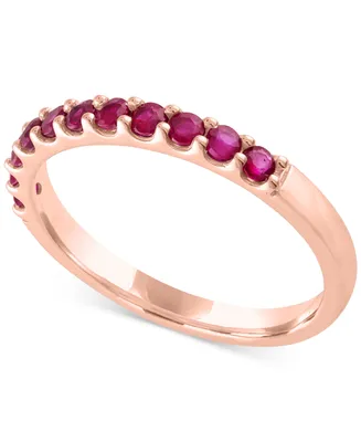 Lab-Created Red Diamond Stack Ring (1/2 ct. t.w.) in 14k Rose Gold-Plated Sterling Silver