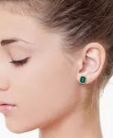 Effy Emerald (4-3/8 ct. t.w.) & Diamond (3/8 ct. t.w.) Stud Earrings in 14k White Gold