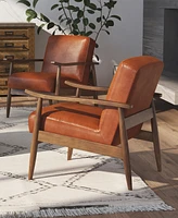 Austin Leather Gel Wooden Base Accent Chair