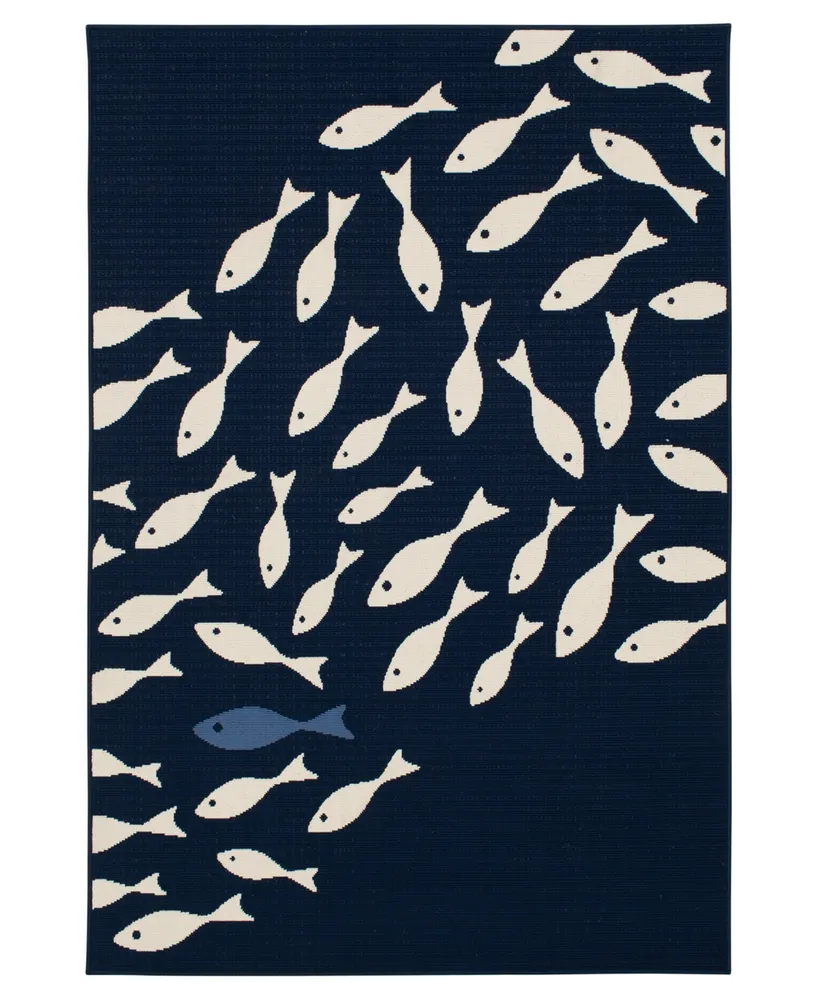 Northern Weavers Vera Swimming Fish 6'7" x 9'6" Outdoor Area Rug