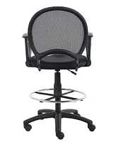 Boss Office Products Mesh Drafting Stool with Loop Arms