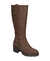 Bella Vita Women's Lorielle Lug Sole Wide Calf Tall Boots