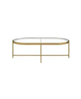 Acme Furniture Carrot Coffee Table - Clear Glass and Gold