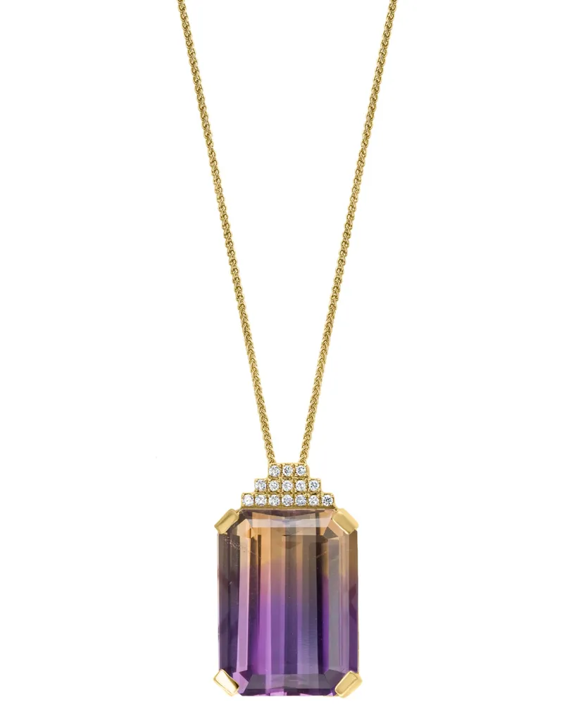 Ametrine (13-5/8 ct. t.w.) & Diamond (1/20 ct. t.w.) 18" Pendant Necklace in 14k Gold