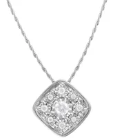 2-Pc. Set Diamond Square Cluster Pendant Necklace & Matching Stud Earrings (3/8 ct. t.w.) in Sterling Silver