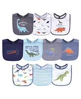 Hudson Baby Infant Boy Cotton Bibs, Dino, One Size