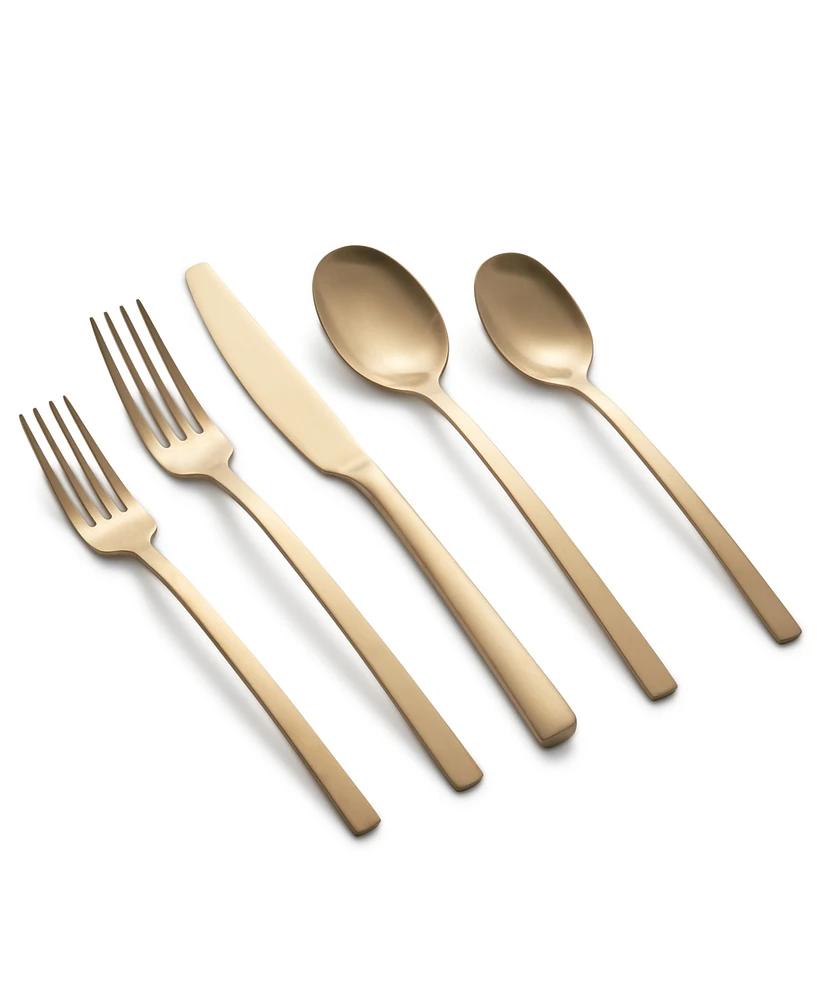 Cambridge Silversmiths Beacon Gold Satin 45-Piece Flatware Set, Service for 8