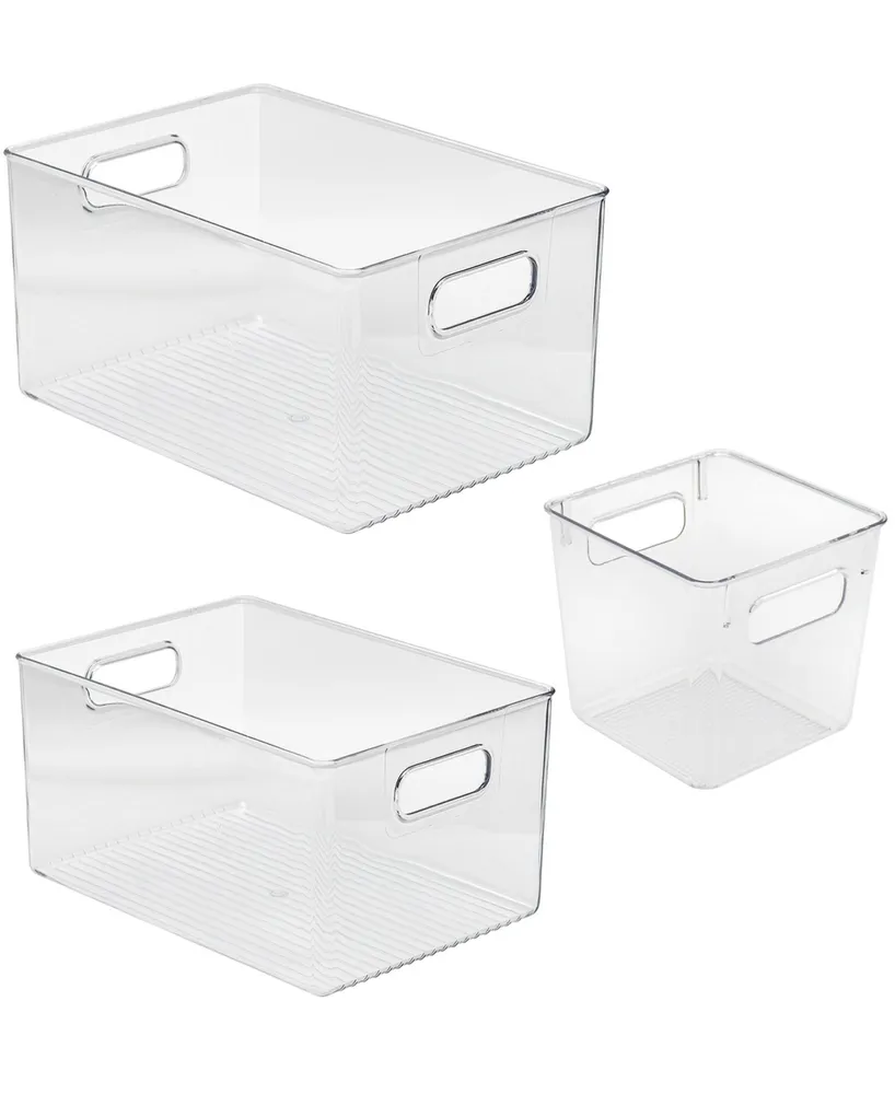 Sorbus Clear Plastic Storage Organizing Bins -2 Pack 