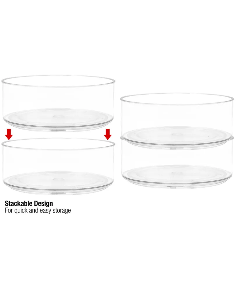 mDesign Small Plastic Kitchen Storage Container Bin with Handles, 2 Pack,  Clear