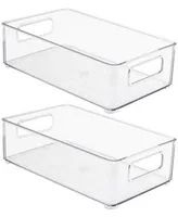 Sorbus 2 Pack Medium Stackable Clear Storage Bins With Handles For Kitchen Pantry Freezer Fridge Organization