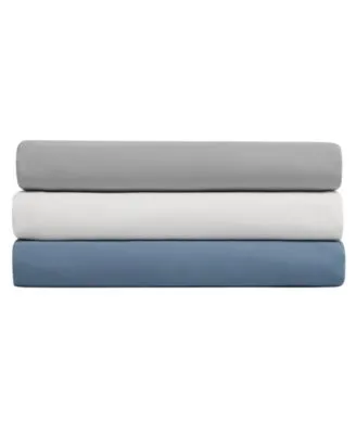 Nautica Solid T180 Cvc Cotton Rich Blend Fitted Sheets