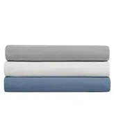 Nautica Solid T180 Cvc Cotton Rich Blend Fitted Sheets