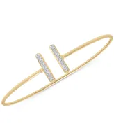 Wrapped Diamond Bar Cuff Bangle Bracelet (1/10 ct. t.w.) in 14k Gold, Created for Macy's