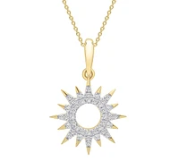 Wrapped Diamond Sun Pendant Necklace (1/10 ct. t.w.) in 14k Gold Created for Macy's (Also available in Black Diamond)