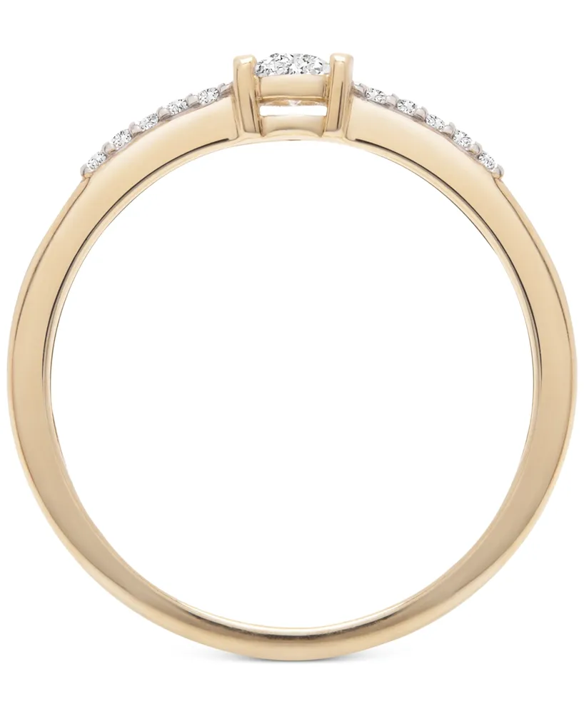 Wrapped Certified Diamond Stack Ring (1/6 ct. t.w.) in 14k Gold, Created for Macy's