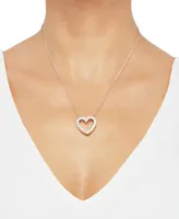 Cubic Zirconia Heart Pendant Necklace Sterling Silver