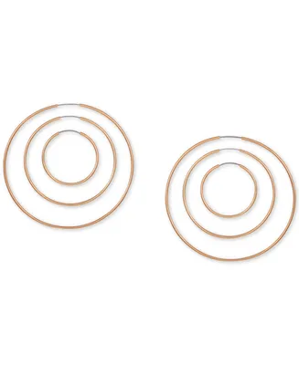 Guess Gold-tone Set of Three Endless Hoops 1 ¼", 2", 2 ¾"